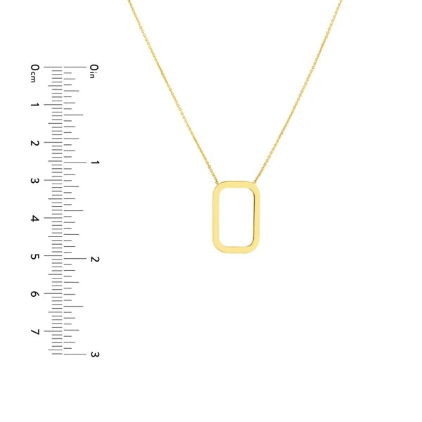 Rounded Rectangle Pendant Necklace