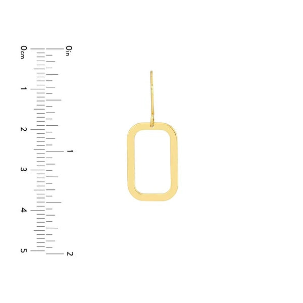 Rounded Rectangle Fish Hook Earrings