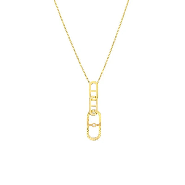 Interlocking Diamond Radiant Link Necklace