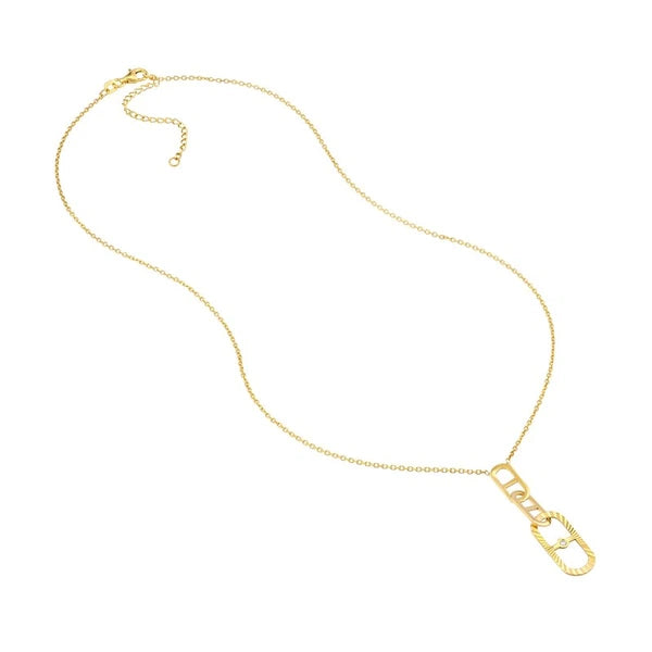 Interlocking Diamond Radiant Link Necklace