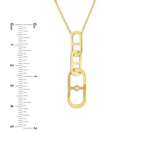Interlocking Diamond Radiant Link Necklace