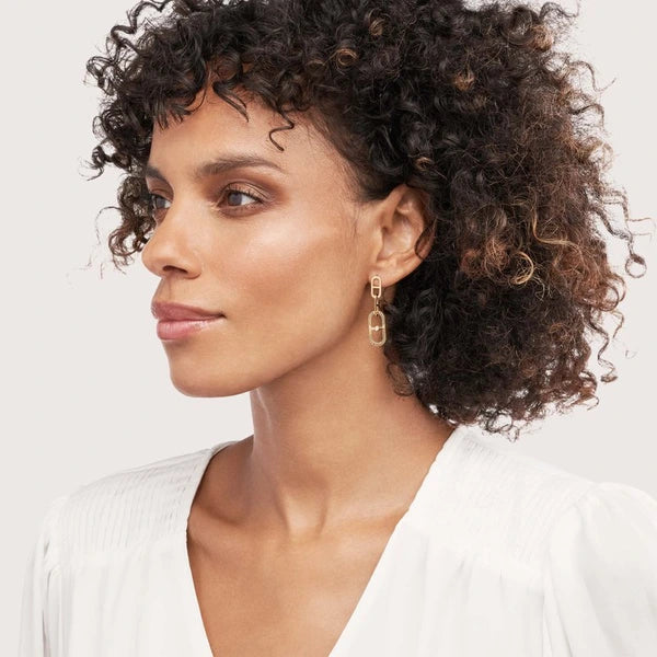 Interlocking Diamond Radiant Link Earrings