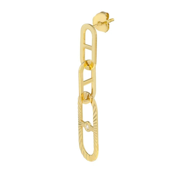 Interlocking Diamond Radiant Link Earrings