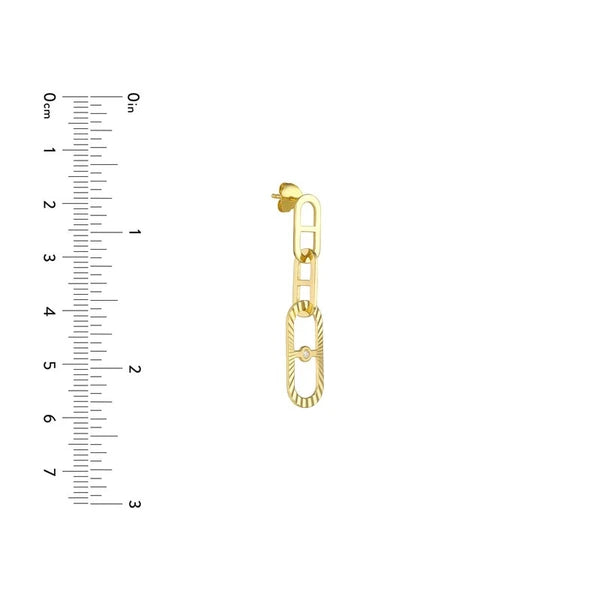 Interlocking Diamond Radiant Link Earrings