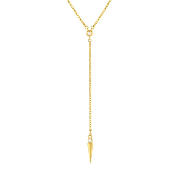 Diamond Multi Layered Lariat Spike Necklace