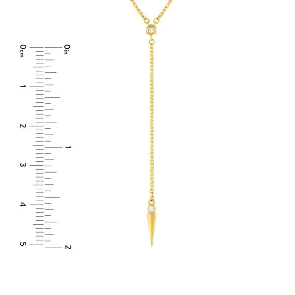 Diamond Multi Layered Lariat Spike Necklace
