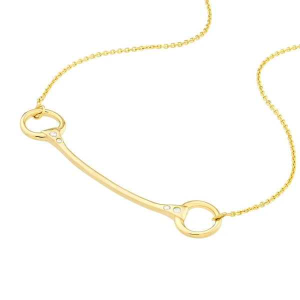 Diamond Horse Bit Station Necklace