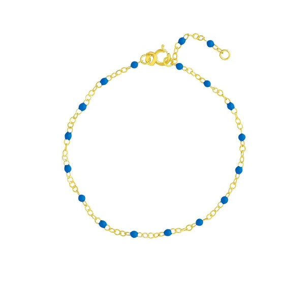 Cobalt EN/Amel Bead on Piatto Chain