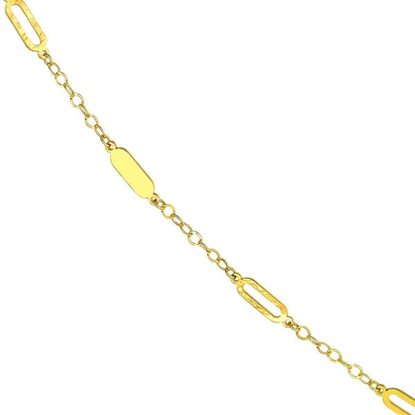 Mixed Oval Station Curb Chain Necklace
