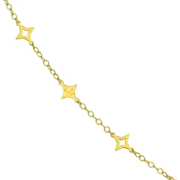 Mixed Star Station Curb Chain Necklace