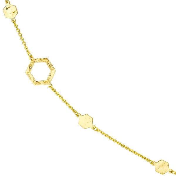 Long and Lovely Mix Hexagon Station Necklace