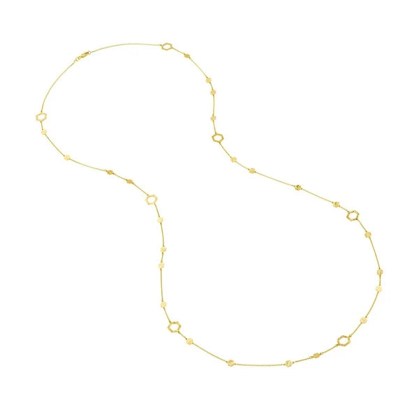 Long and Lovely Mix Hexagon Station Necklace