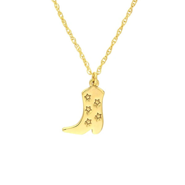 So You Five Stars Cowboy Boot Necklace