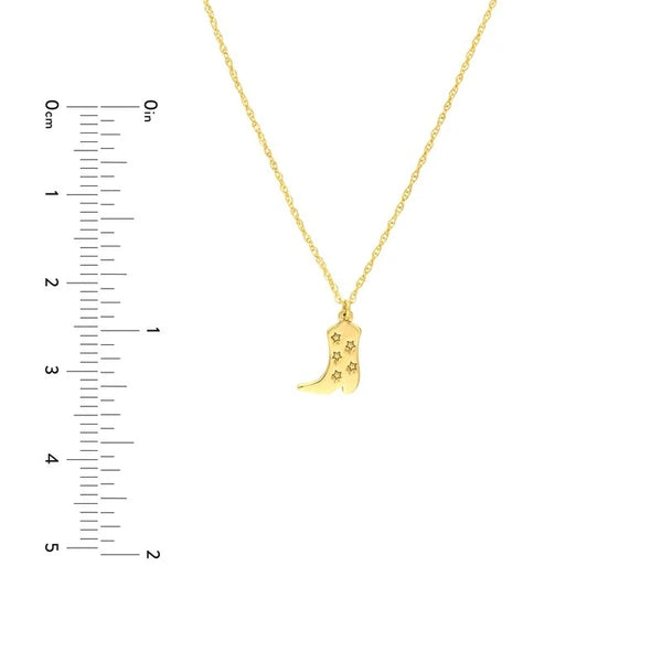 So You Five Stars Cowboy Boot Necklace