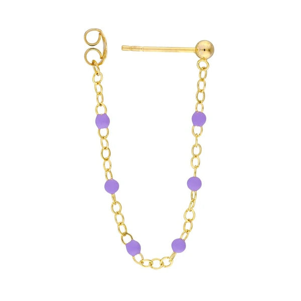 6 Beads Lilac EN/Amel Front to Back Earrings