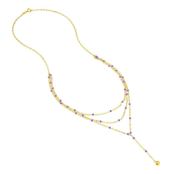 Lilac EN/Amel Layered Lariat Necklace