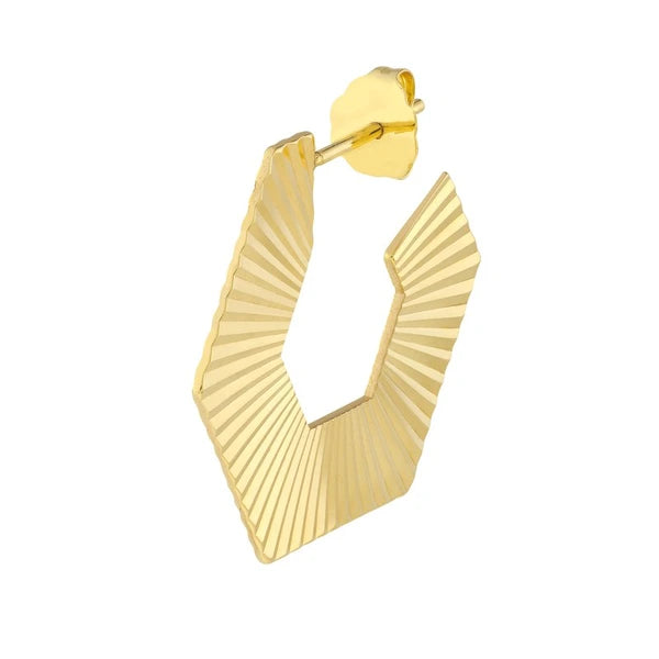 Hexagon Radiant J Hoop Earrings