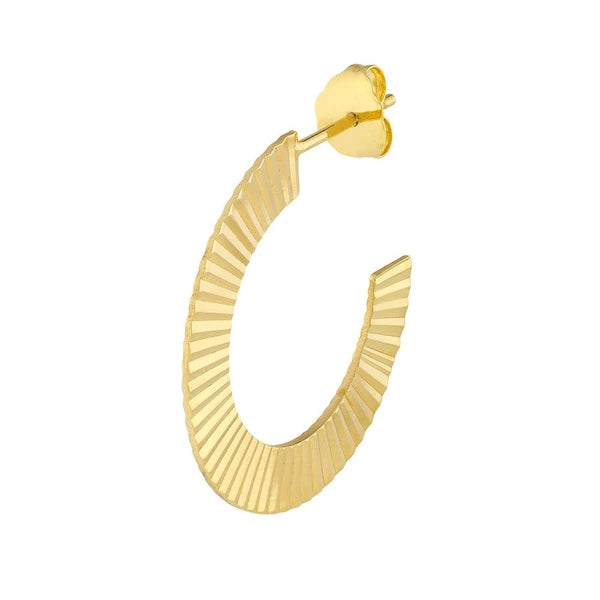 Radiant Design Round Hoop Earrings