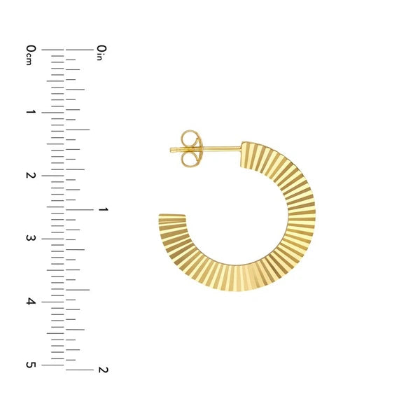 Radiant Design Round Hoop Earrings