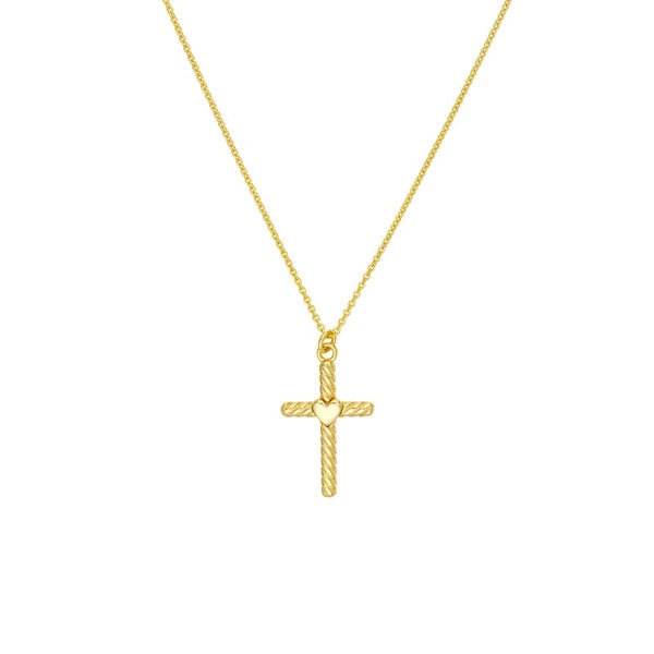Twist Cross Heart Center Necklace