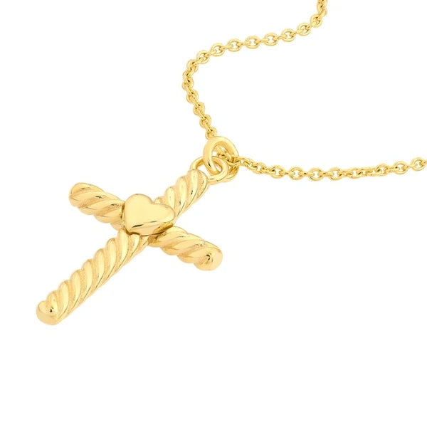 Twist Cross Heart Center Necklace