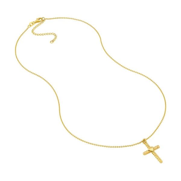 Twist Cross Heart Center Necklace