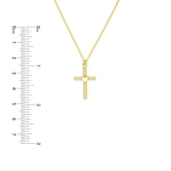 Twist Cross Heart Center Necklace