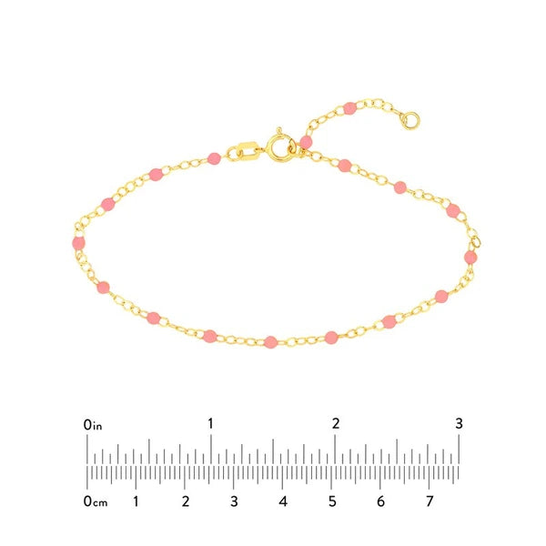 Baby Pink EN/Amel Bead Piatto Chain