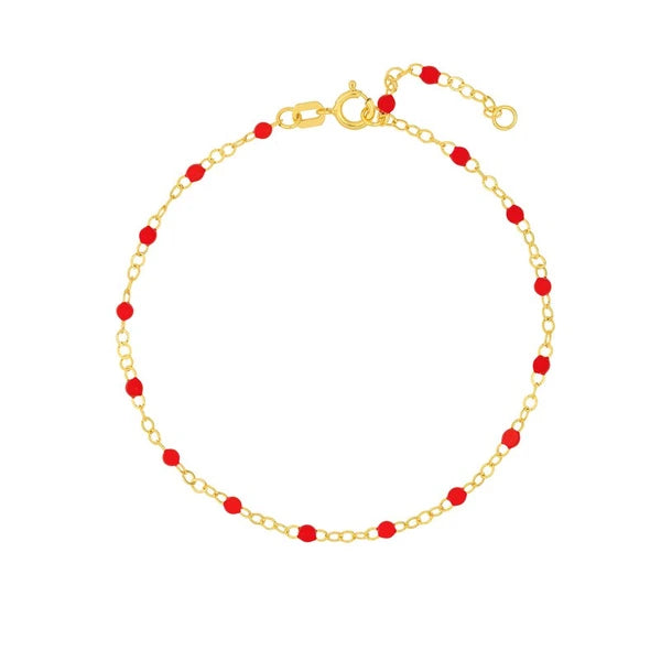 Red EN/Amel Bead Piatto Chain