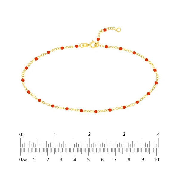 Red EN/Amel Bead Piatto Chain