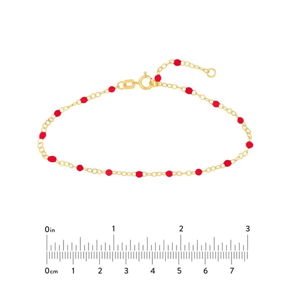 Red EN/Amel Bead Piatto Chain