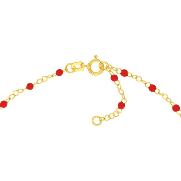 Red EN/Amel Bead Piatto Chain