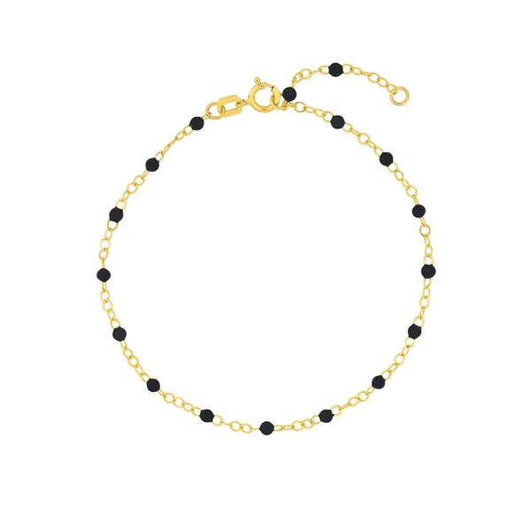 Black EN/Amel Bead Piatto Chain