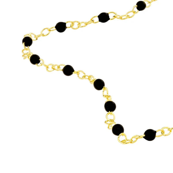 Black EN/Amel Bead Piatto Chain