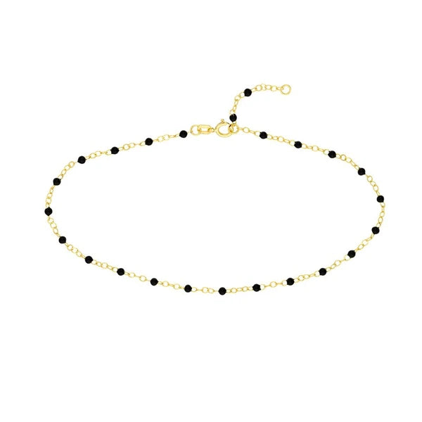 Black EN/Amel Bead Piatto Chain