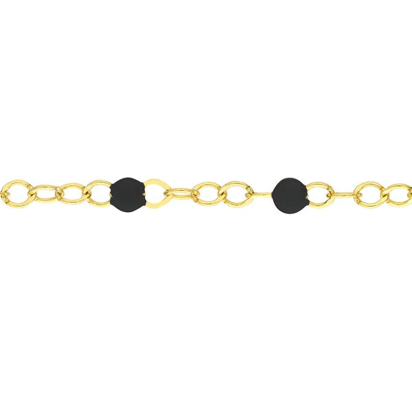 Black EN/Amel Bead Piatto Chain