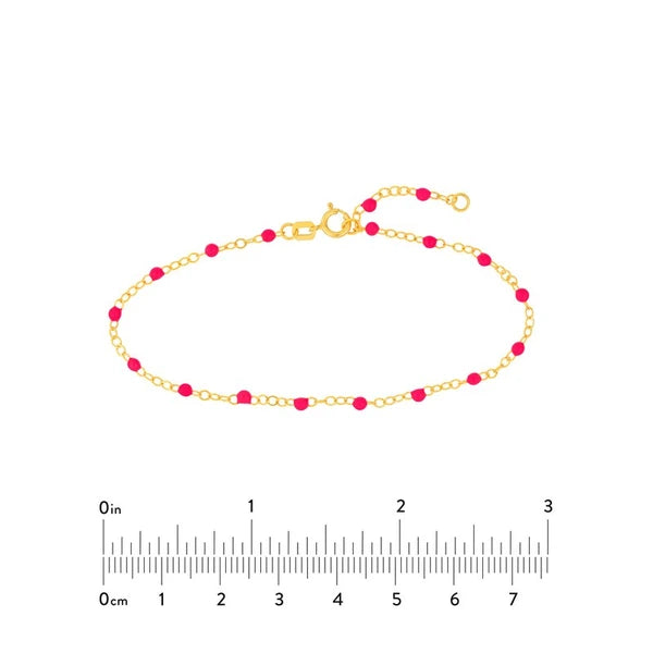 Neon Pink EN/Amel Bead Piatto Chain