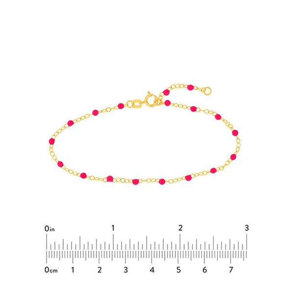 Neon Pink EN/Amel Bead Piatto Chain