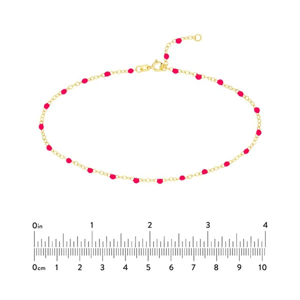 Neon Pink EN/Amel Bead Piatto Chain