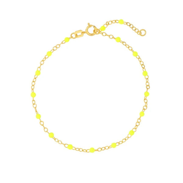 Neon Yellow EN/Amel Bead Piatto Chain