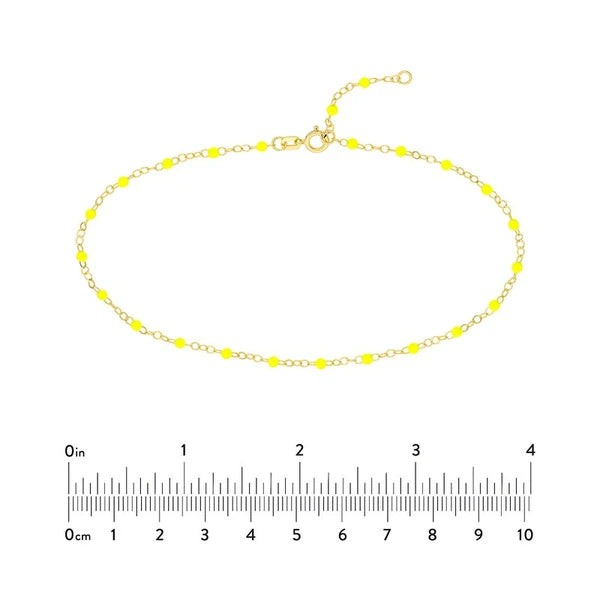 Neon Yellow EN/Amel Bead Piatto Chain