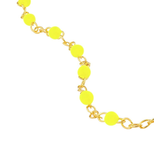 Neon Yellow EN/Amel Bead Piatto Chain