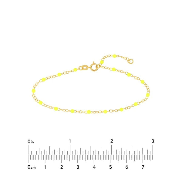 Neon Yellow EN/Amel Bead Piatto Chain
