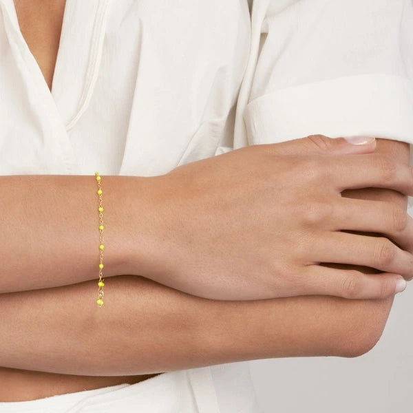 Neon Yellow EN/Amel Bead Piatto Chain