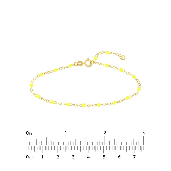Neon Yellow EN/Amel Bead Piatto Chain