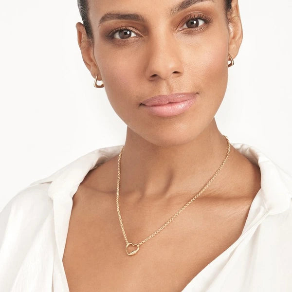 Faux Carabiner Heart on Rolo Necklace