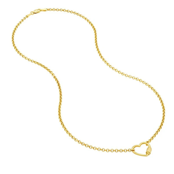 Faux Carabiner Heart on Rolo Necklace