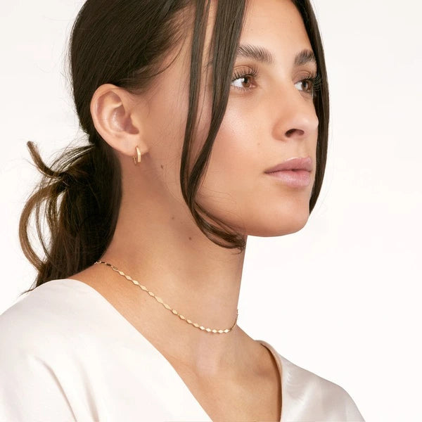 Mirror Diamond Shape Link Choker Necklace with Lobster