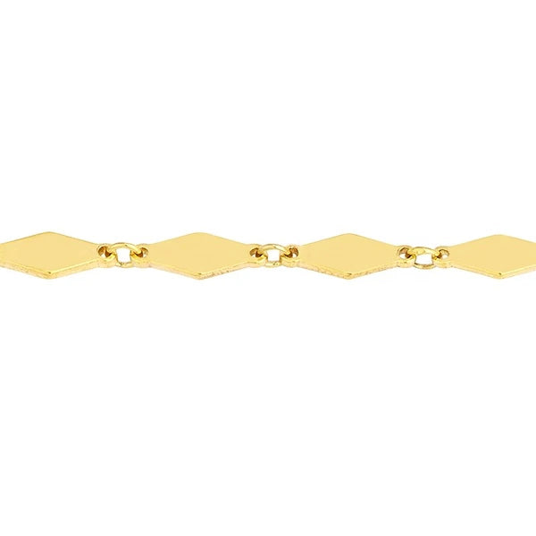 Mirror Diamond Shape Link Choker Necklace with Lobster
