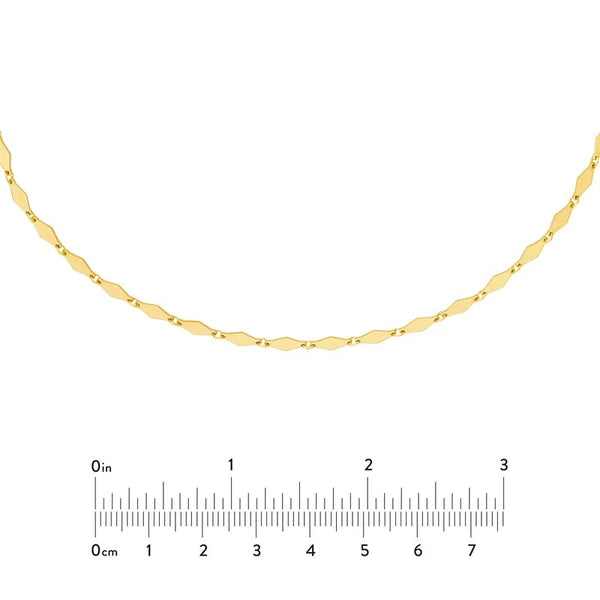 Mirror Diamond Shape Link Choker Necklace with Lobster